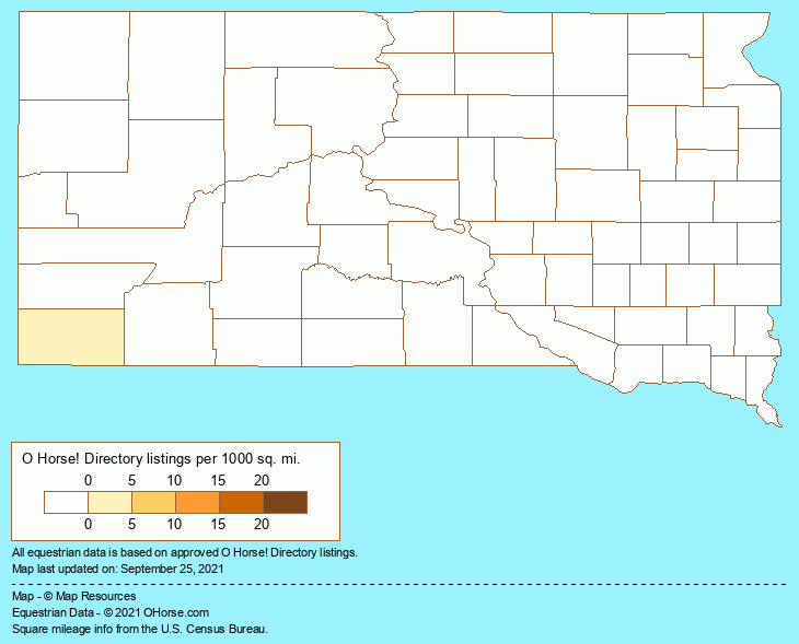 South Dakota Wild Horse Organizations Population Map - O Horse!