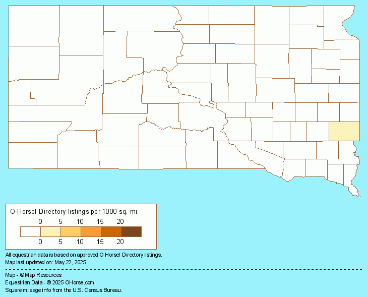 South Dakota Therapeutic Riding Stables Population Map - O Horse!