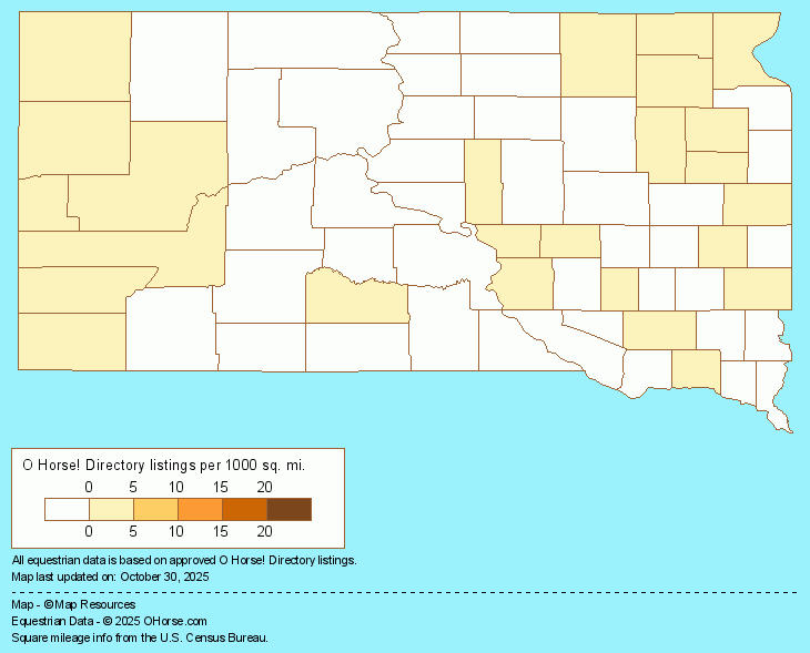 South Dakota  Population Map - O Horse!