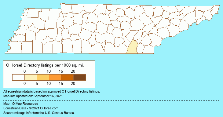 Tennessee Saddle Makers Population Map - O Horse!