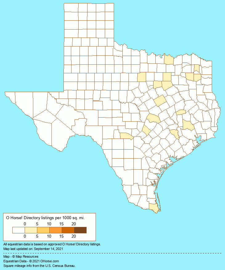 Texas Miniature Horse Farms and Stallions Population Map - O Horse!