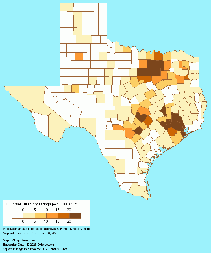 Texas  Population Map - O Horse!