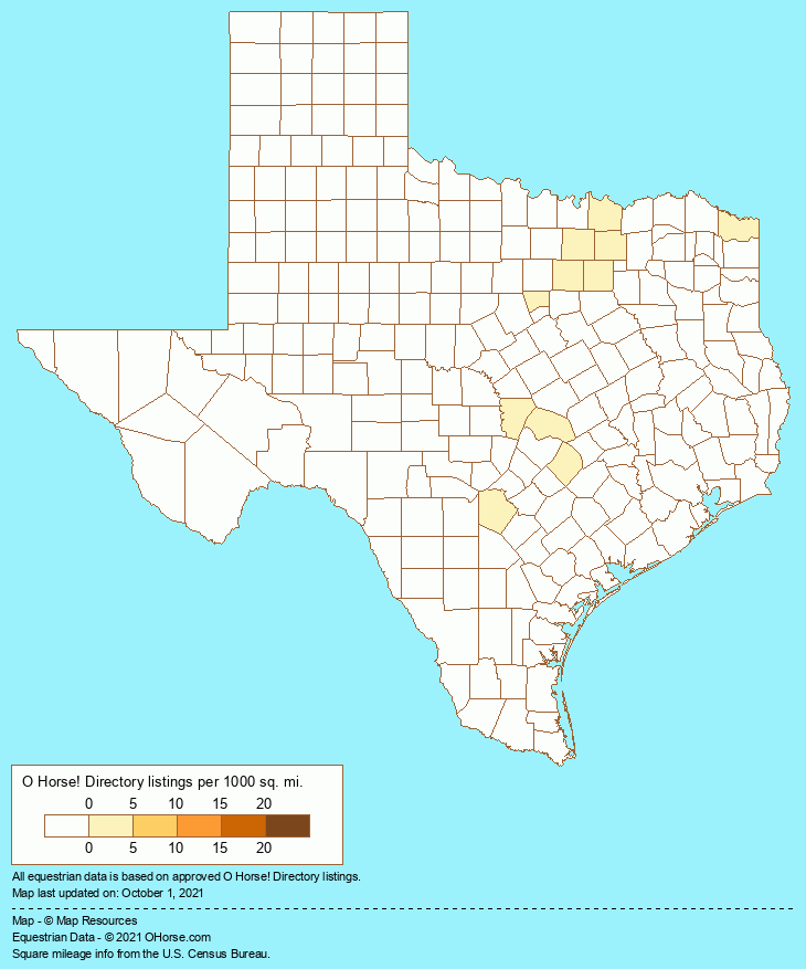 Texas Real Estate and Horse Property Population Map - O Horse!