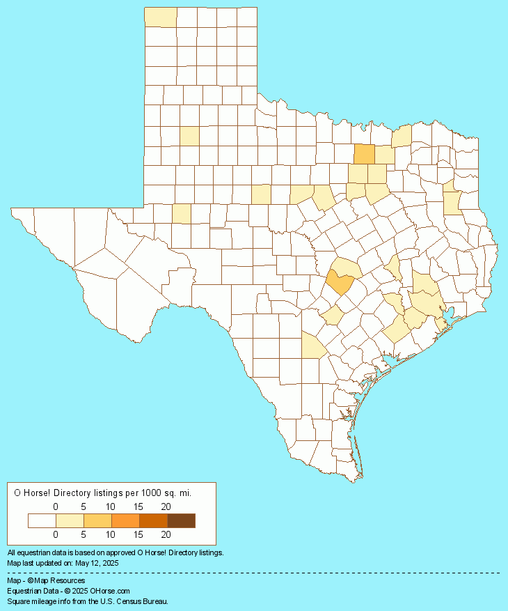 Texas Therapeutic Riding Stables Population Map - O Horse!