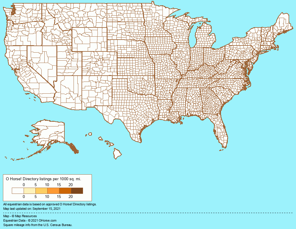 United States Anglo-Arabian Organizations Population Map - O Horse!