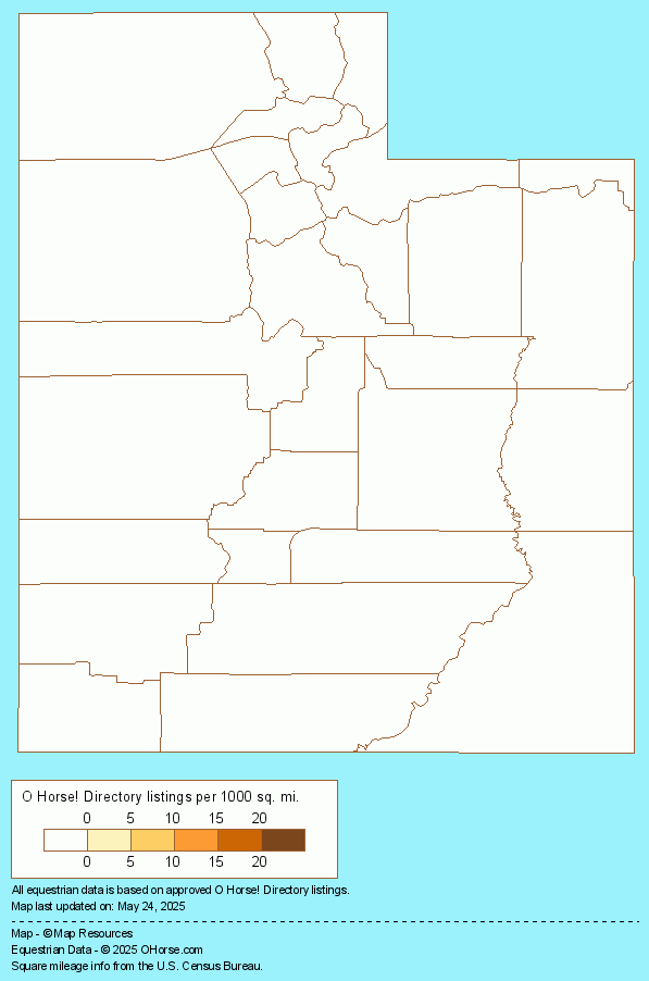 Utah Canadian Horse Organizations Population Map - O Horse!