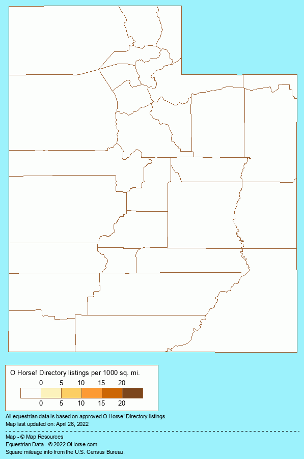 Utah Hanoverian Stallions at Stud Population Map - O Horse!