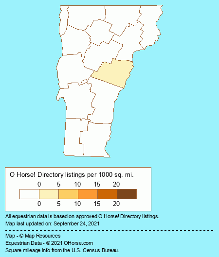 Vermont Horse Gifts Population Map - O Horse!