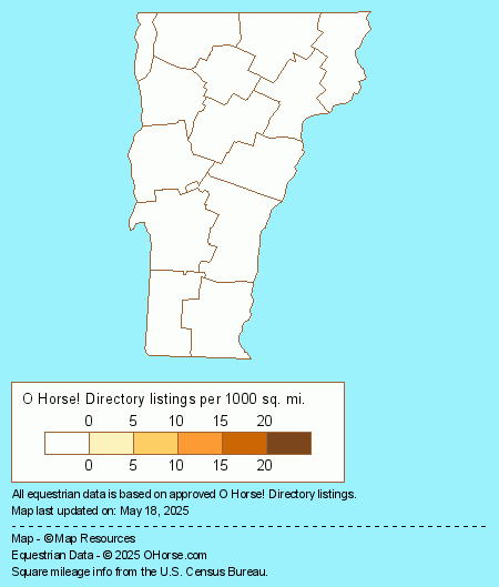 Vermont Saddle Makers Population Map - O Horse!