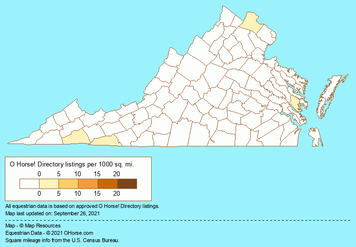 Virginia Sport Horse Breeders and Stallions Population Map - O Horse!