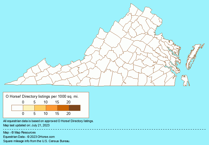 Virginia Spotted Saddle Horses for Sale and Horse Classifieds Population Map - O Horse!