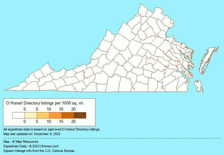 Virginia Model Horses Population Map - O Horse!