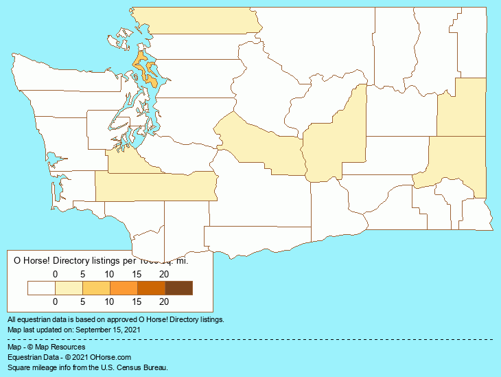 Washington Paint Breeders and Stallions Population Map - O Horse!