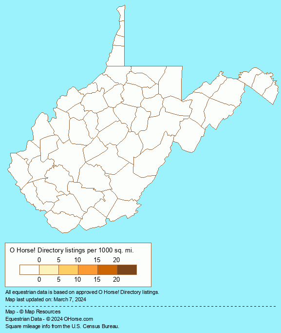 West Virginia Pinto Organizations Population Map - O Horse!