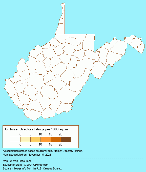 West Virginia Horse Software Population Map - O Horse!