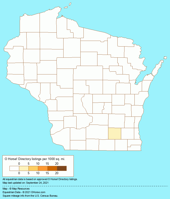 Wisconsin Belgian Organizations Population Map - O Horse!