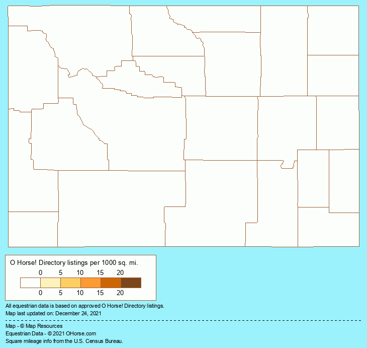 Wyoming Horse Leasing Stables Population Map - O Horse!